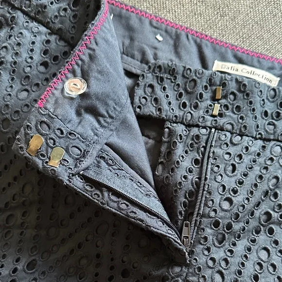 Dalia Collection Black Eyelet Shorts - Picture 3 of 5